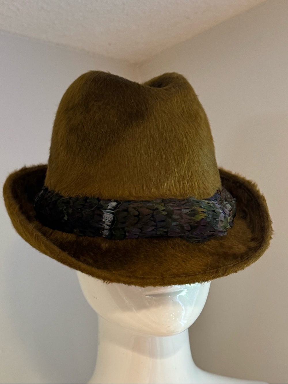 Vintage Biltmore Pure Canadian Beaver Fur Felt Fedora Hat 7 1/8 Made in Canada
